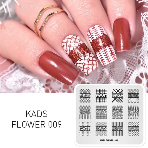 FLOWER 009 Nail Stamping Plate Lace