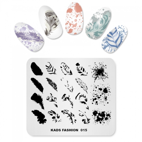 FASHION 015 Nail Stamping Plate Feather