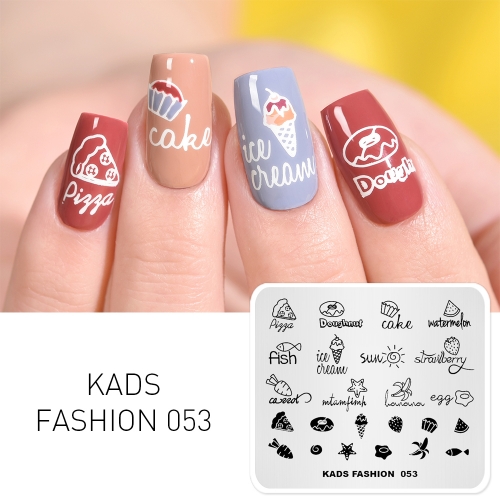 FASHION 053 Nail Stamping Plate Dessert & Fruit