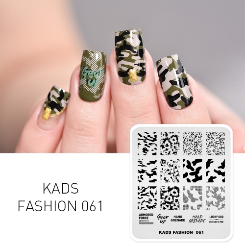 FASHION 061 Nail Stamping Plate Camouflage