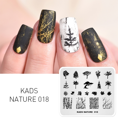 NATURE 018 Nail Stamping Plate Nature Tree & Leaf