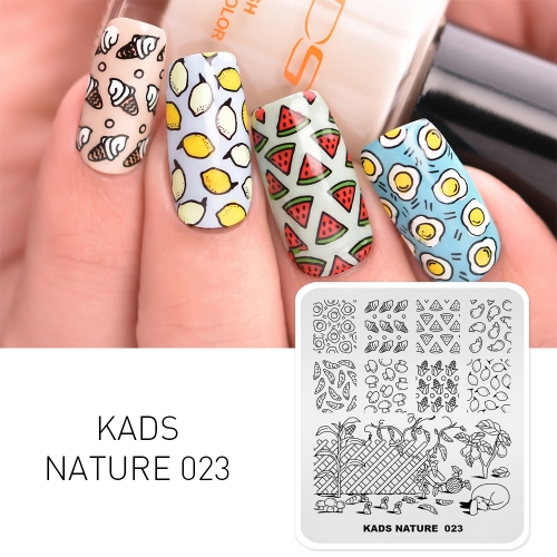 NATURE 023 Nail Stamping Plate Nature Vegetable & Fruit & Ice cream