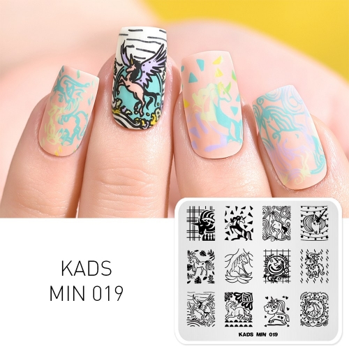 MIN 019 Nail Stamping Plate Unicorn