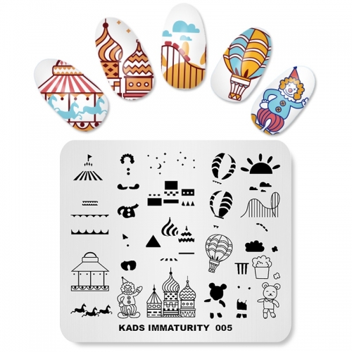 IMMATURITY 005 Nail Stamping Plate Amusement Park & Circus