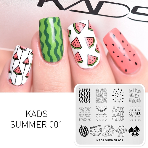 SUMMER 001 Nail Stamping Plate Summer & Watermelon