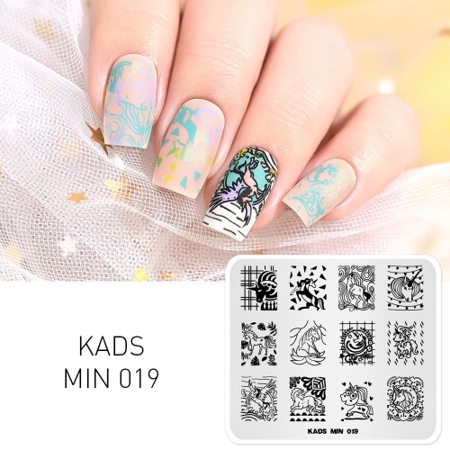 MIN 019 Nail Stamping Plate Unicorn