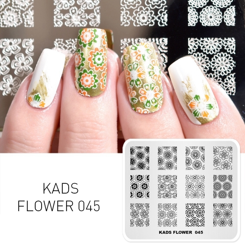 FLOWER 045 Nail Stamping Plate Flower Cluster
