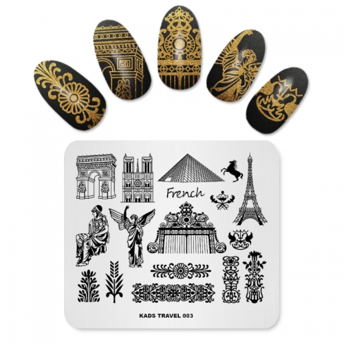TRAVEL 003 Nail Stamping Plate France & Eiffel Tower