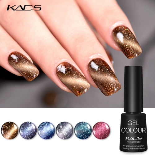 Starry Cat Eye Nail Gel Polish Coffee Brown & Glitters