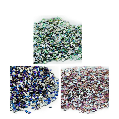 Leaf Shaped Nail Rhinestone 500Pcs/Pack Single Color 200015