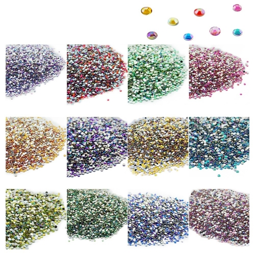 Round Nail Rhinestone 500Pcs/Pack Single Color 200011