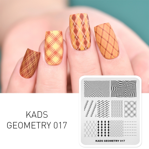 GEOMETRY 017 Nail Stamping Plate 3D Geometry Lattice Dot