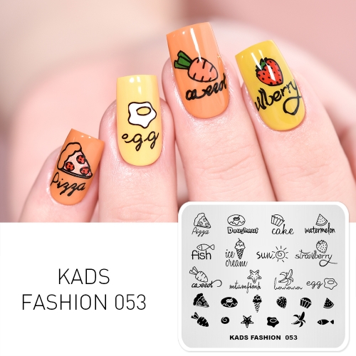 FASHION 053 Nail Stamping Plate Dessert & Fruit