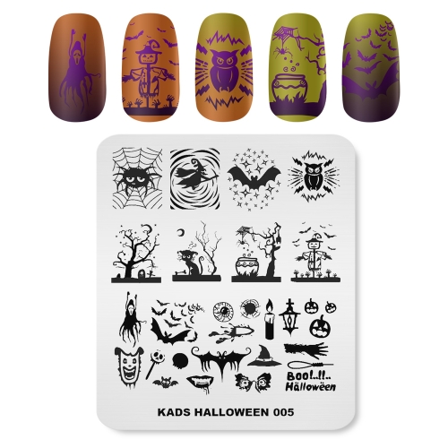 HALLOWEEN 005 Nail Stamping Plate Halloween Magic & Witch