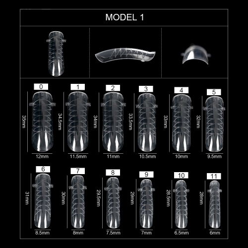 Nail Tips Building Mold With Scale 120Pcs/Box