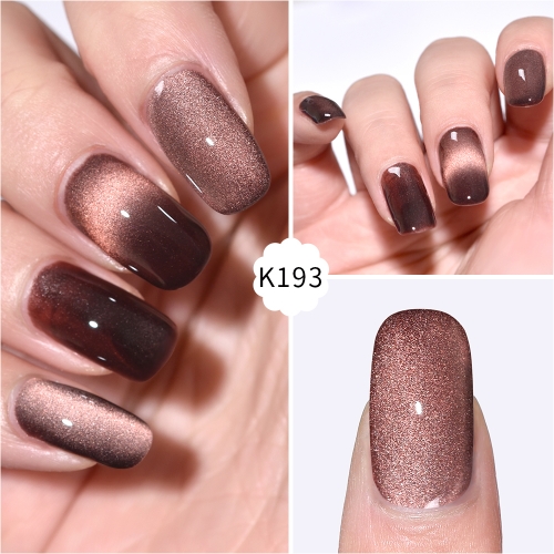 Meteorite Wide Cat Eye Gel Nail Polish Pecan Brown