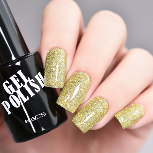 Neon Gel Nail Polish Dark Lime & Glitters