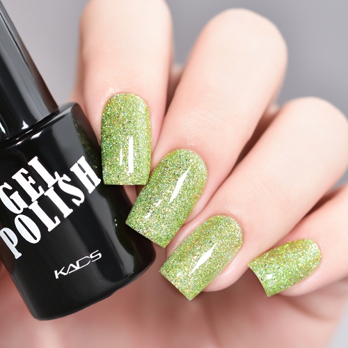 Neon Gel Nail Polish Lime Green & Glitters