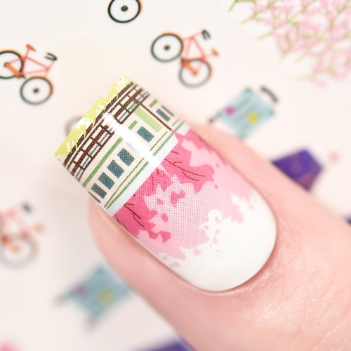 Water Transfer Nail Sticker Spring Travel & Train