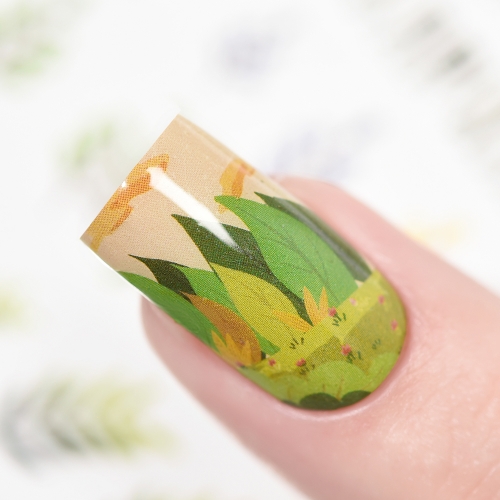 Water Transfer Nail Sticker Forest Fream Leaves & Fairy