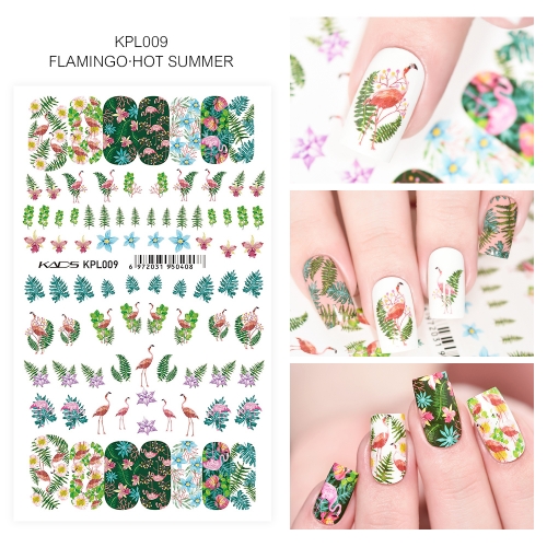 Water Transfer Nail Sticker Flamingo & Hot Summer