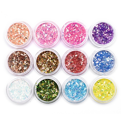 High Gloss Glitter Nail Powder Set 12Pcs 200033