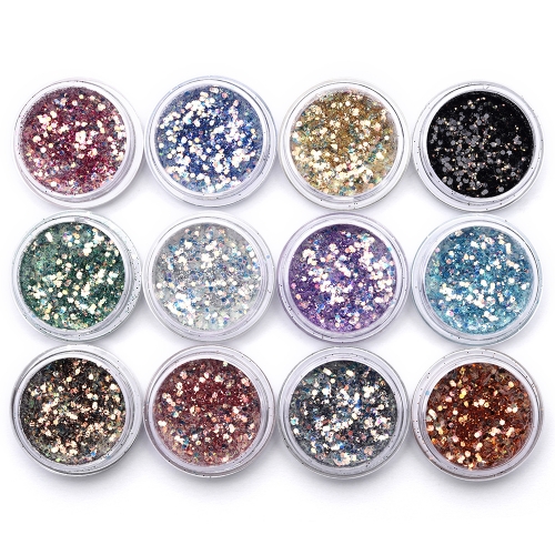 High Gloss Glitter Nail Powder Set 12Pcs 200025