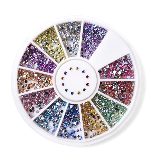 Round Nail Rhinestone 600Pcs/Box 12 Colors 200008