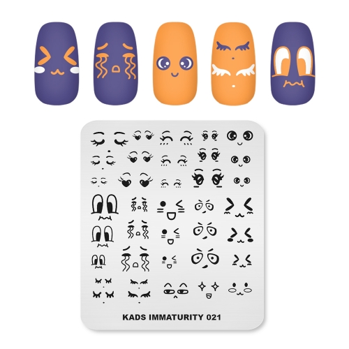 IMMATURITY 021 Nail Stamping Plate Cute Facial Expressions