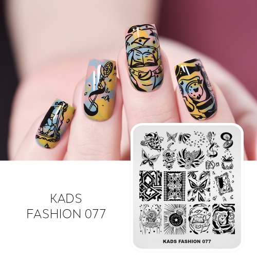 FASHION 077 Nail Stamping Plate Butterfly & Bird & Owl