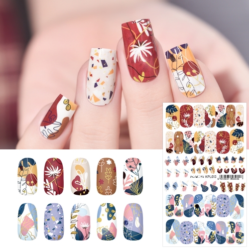 Water Transfer Nail Sticker Irregular Patterns & Flowers