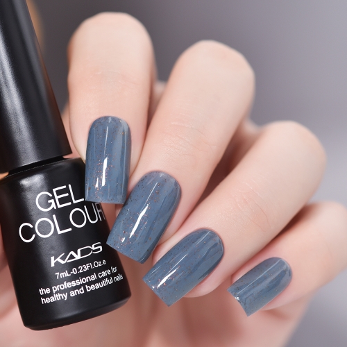 Flake Gel Nail Polish Blue Grey