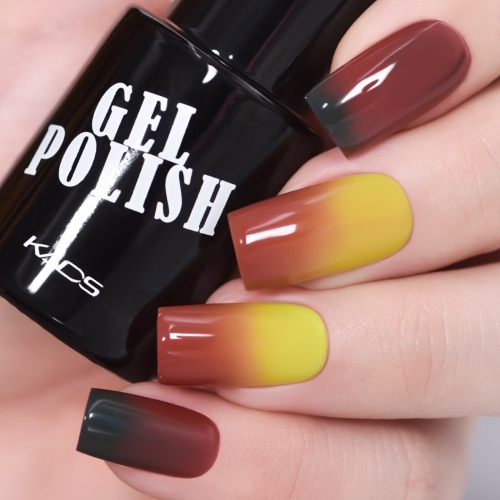 Thermal Gel Nail Polish Red & Yellow & Black