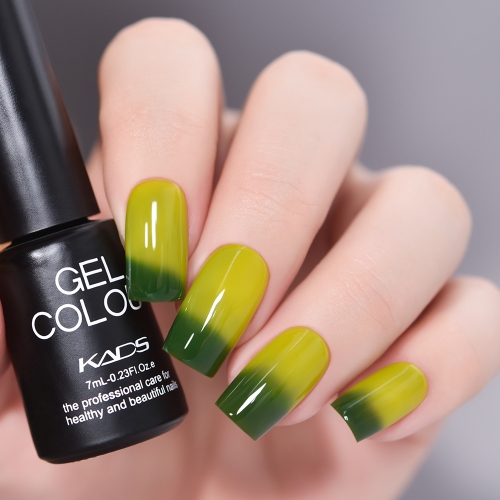 Thermal Gel Nail Polish Yellow & Green