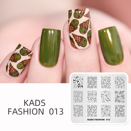 FASHION 013 Nail Stamping Plate Beach & Bikini & Ice Cream & Watermelon