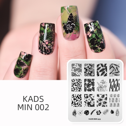 MIN 002 Nail Stamping Plate Leaf & Plant