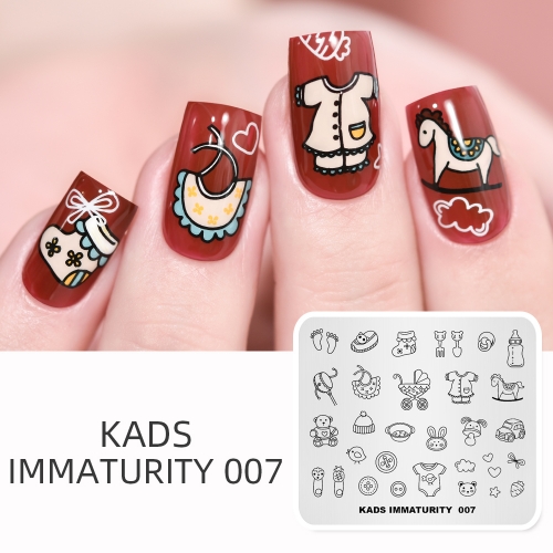 IMMATURITY 007 Nail Stamping Plate Baby & Trojan & Toy & Milk bottle