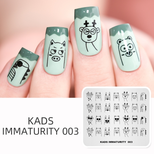 IMMATURITY 003 ネイルスタンププレート 動物 キリン ブタ