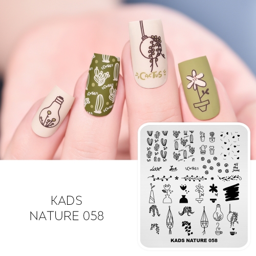 NATURE 058 Nail Stamping Plate Cute Letters& Lights& Flowers