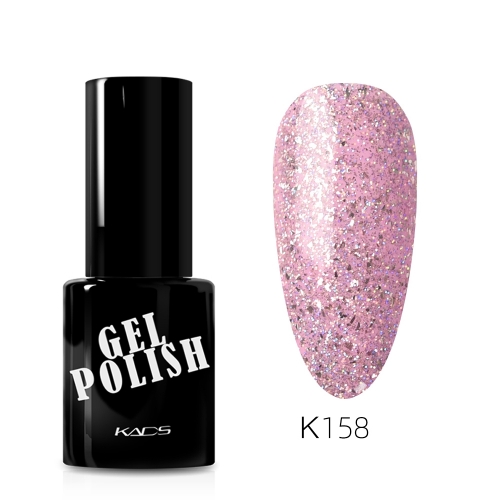 Neon Gel Nail Polish Flesh Pink & Glitters