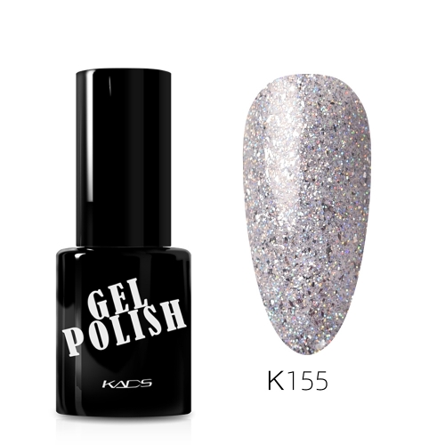 Neon Gel Nail Polish Silver Grey & Glitters