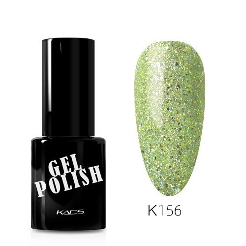 Neon Gel Nail Polish Lime Green & Glitters