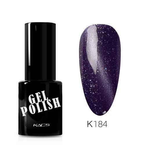 Starry Cat Eye Gel Nail Polish Dark Purple & Glitters