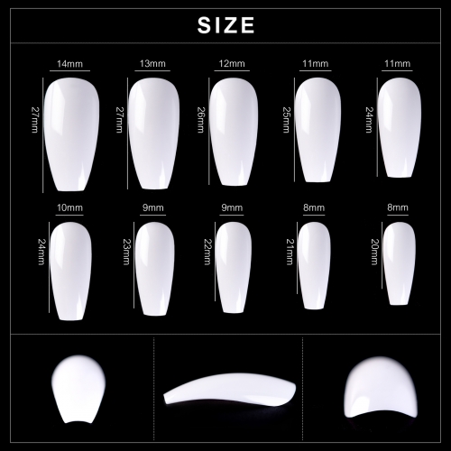 Eagle Hook Short T Ballerina Nail Tips 500033