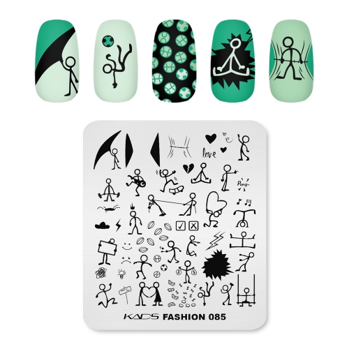 FASHION 085 Nail Stamping Plate Stick Figure & Sport & Love Heart & Football & Basketball & Rugby