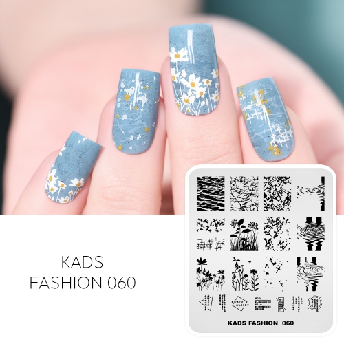 FASHION 060 Nail Stamping Plate Water & Plant