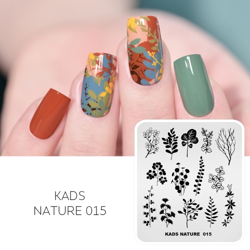 NATURE 015 Nail Stamping Plate Tree Leaf & Leaves