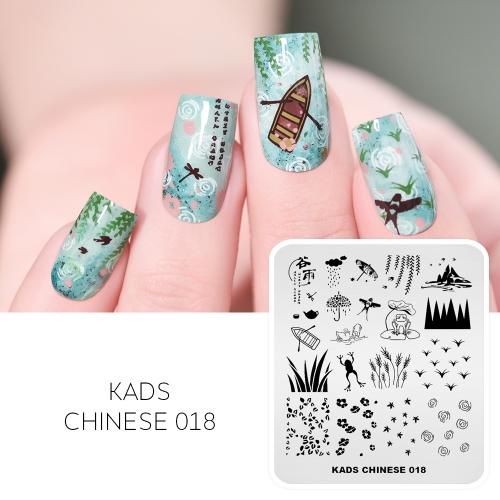 CHINESE 018 Nail Stamping Plate Chinese Style Solar Terms & Spring