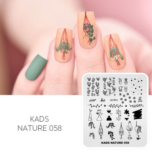 NATURE 058 Nail Stamping Plate Cute Letters& Lights& Flowers