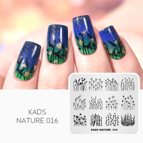 NATURE 016 Nail Stamping Plate Nature Plant & Reed & Bamboo
